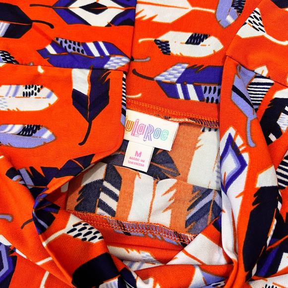 LuLaRoe Women's Maxi Feather Print Multicolor High Waist Skirt Size M - Picture 7 of 9
